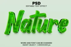 Natural Green 3d Psd Text Effect