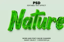 Natural Green 3d Psd Text Effect