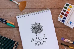 9 Natural Sketch Book Mockups