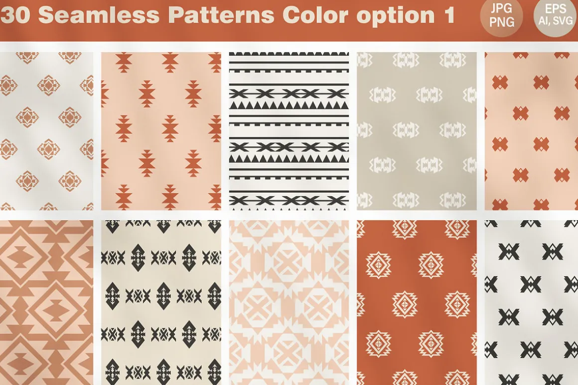30 Navajo Minimal Vector Patterns
