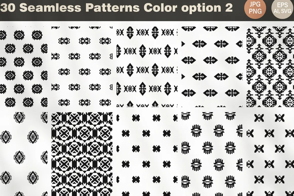 30 Navajo Minimal Vector Patterns