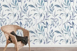 NAVY BLUE GARDEN watercolor flowers