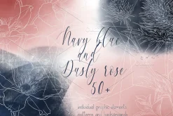 Navy Blue and Dusty Rose