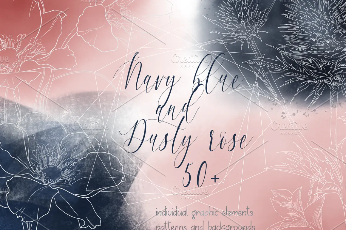 Navy Blue and Dusty Rose