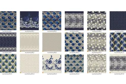 Navy Floral Lace Digital Paper