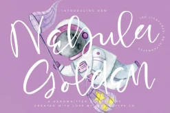 Nebula Golden Handwritten Script