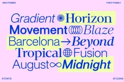 Neo Forma (NEW v2.0) 8 Fonts + Icons