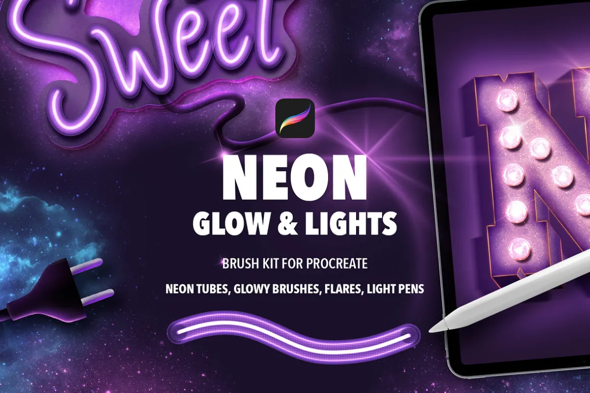 NEON GLOW AND LIGHTS FOR PROCREATE