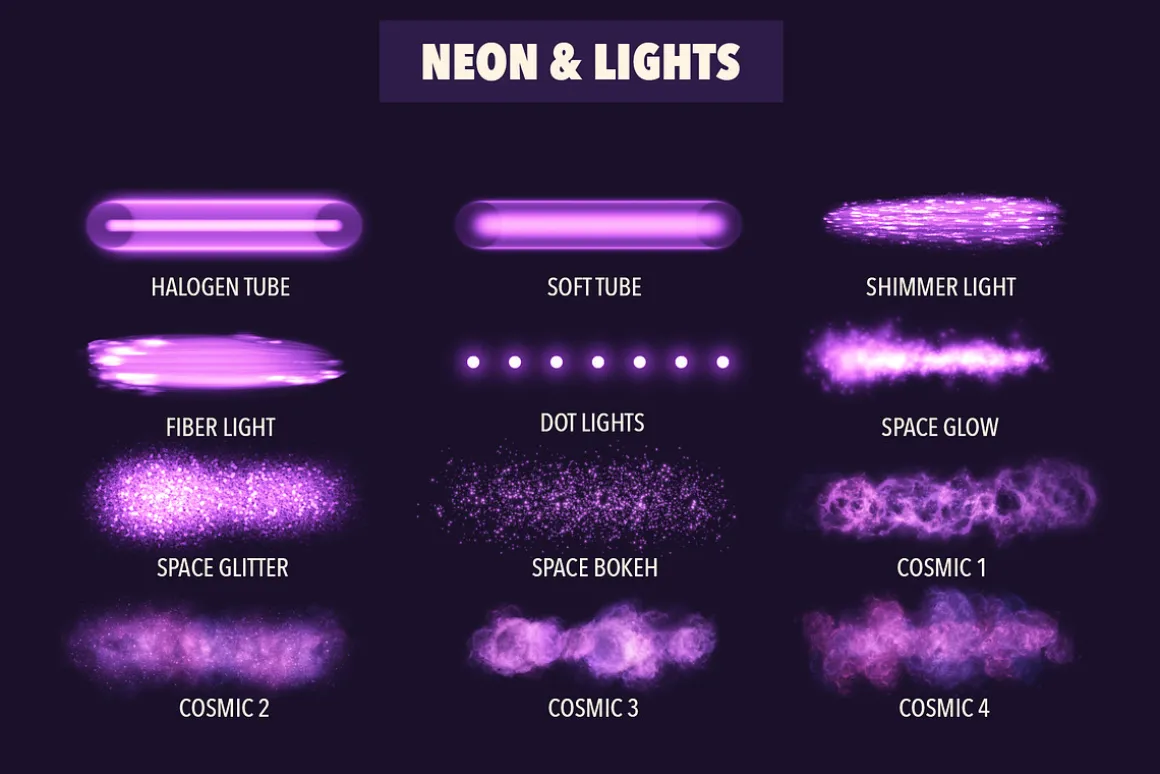 NEON GLOW AND LIGHTS FOR PROCREATE