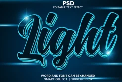 Neon Light 3d Text Effect Style