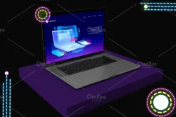 Neon Macbook Pro Mockup V.2