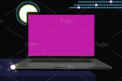 Neon Macbook Pro Mockup V.2