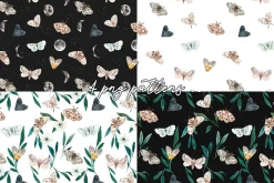 Night Moth. Watercolor Patterns