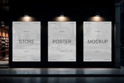 Night Storefront Posters Mockup