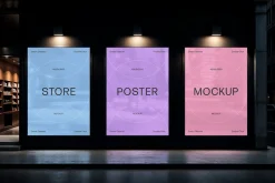 Night Storefront Posters Mockup