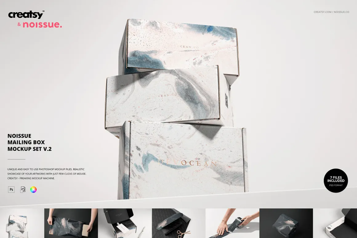 Noissue Mailing Box Mockup Set v.2