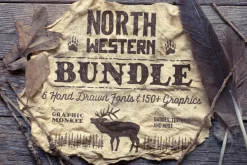 North Western Font + Vectors BUNDLE