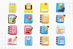 Notebook 3D Icons