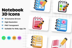 Notebook 3D Icons