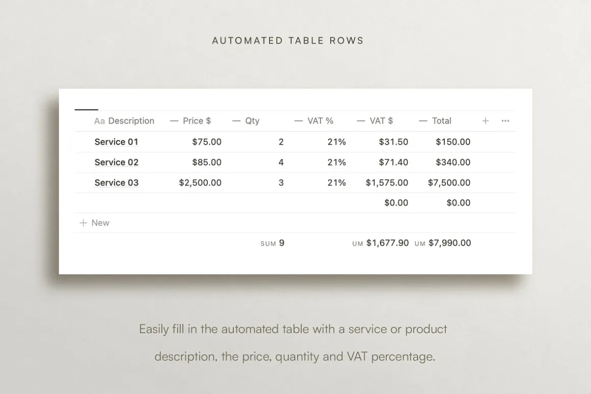Notion Invoice Templates