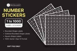 1-1000 Number Stickers Set