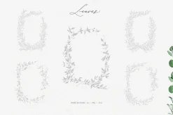 Olive leaves. Laurel frame & wreath