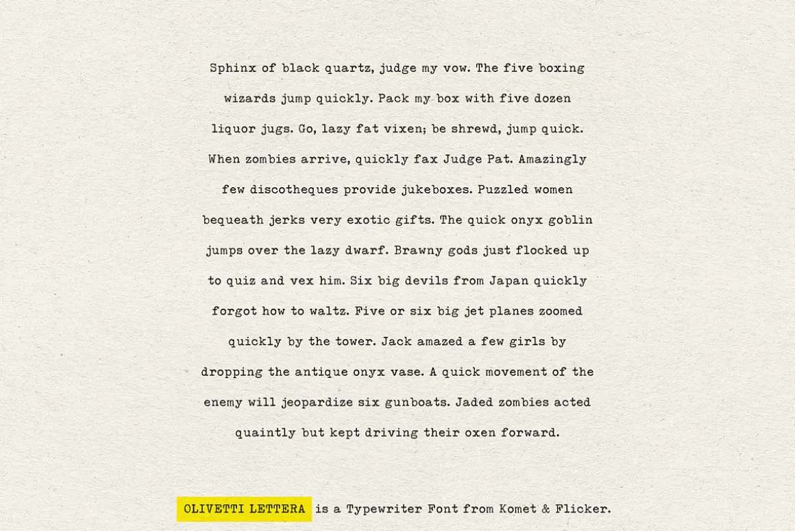 Olivetti Lettera - A Typewriter Font