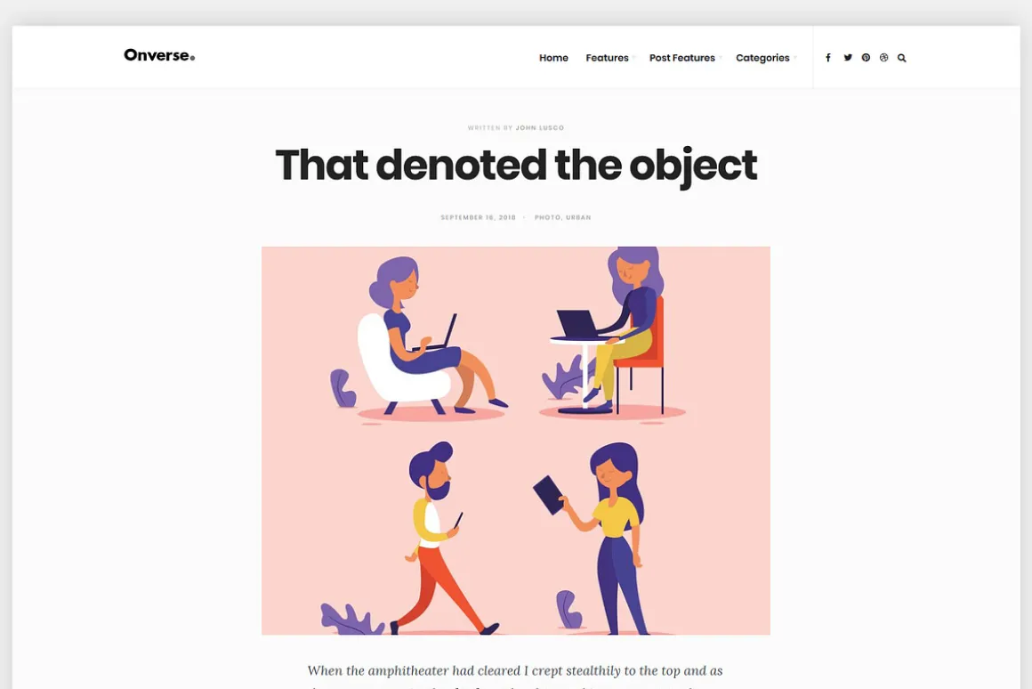 Onverse - Minimalist Gutenberg Theme