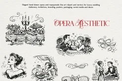 Opera Aesthetic: Vector Line Art