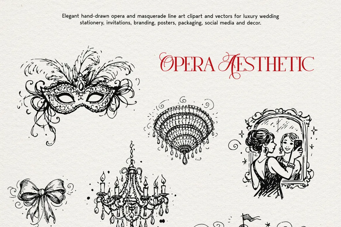 Opera Aesthetic: Vector Line Art