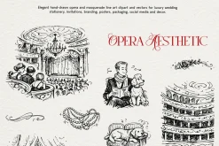Opera Aesthetic: Vector Line Art