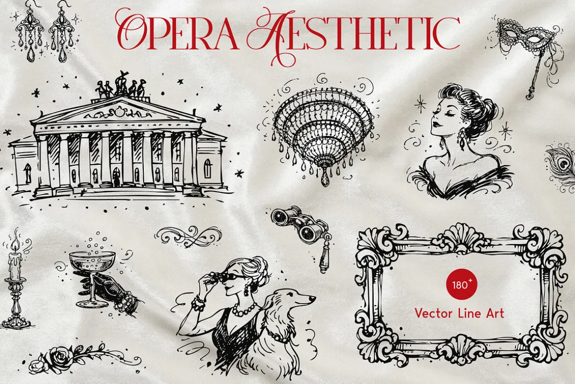 Opera Aesthetic: Vector Line Art