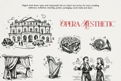 Opera Aesthetic: Vector Line Art