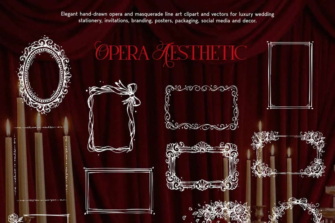 Opera Aesthetic: Vector Line Art