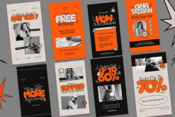Orange Indie Fashion Instagram Set