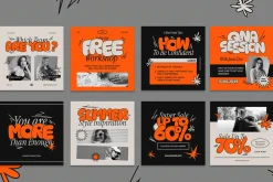 Orange Indie Fashion Instagram Set