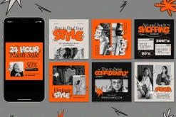 Orange Indie Fashion Instagram Set