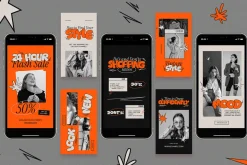 Orange Indie Fashion Instagram Set
