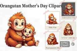 Orangutan Mother's Day Clipart