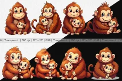 Orangutan Mother's Day Clipart