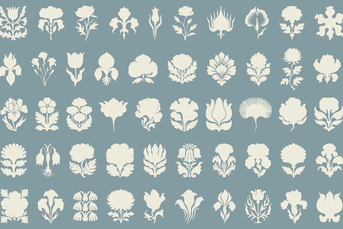 Ornamental Bloom: 100 Illustrations