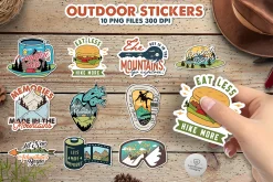 Outdoor Sticker Bundle Adventure PNG