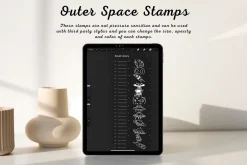 100 Outer Space Procreate Stamps