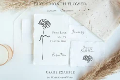 Outline Birth Month Flowers Bundle