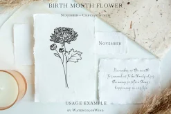 Outline Birth Month Flowers Bundle
