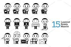 Outline Character Mascot