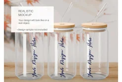 16oz Glass Can Mockup