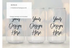 16oz Glass Can Mockup