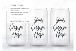 16oz Glass Can Mockup