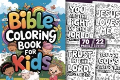 70 Pages Bible Coloring Book for Kid